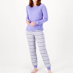 MUK LUKS French Terry Perfect Match Henley and Jogger Set